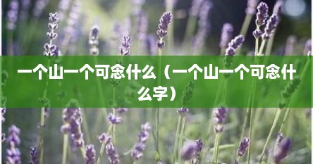 一个山一个可念什么（一个山一个可念什么字）
