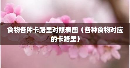 食物各种卡路里对照表图（各种食物对应的卡路里）
