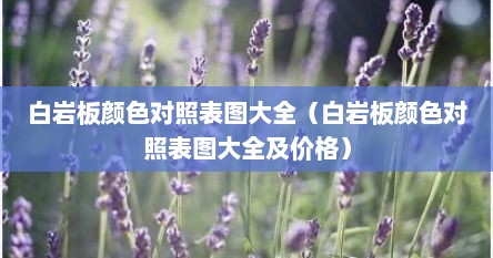 白岩板颜色对照表图大全（白岩板颜色对照表图大全及价格）
