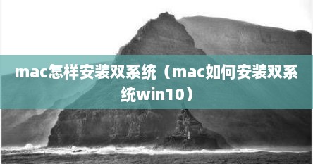 mac怎样安装双系统（mac如何安装双系统win10）