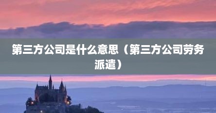 第三方用工是什么意思（第三方集团是什么意思）