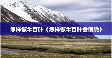怎样做牛百叶（怎样做牛百叶会很脆）