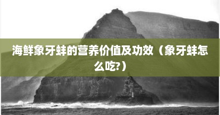 海鲜象牙蚌的营养价值及功效（象牙蚌怎么吃?）