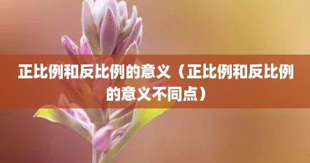 正比例和反比例的意义（正比例和反比例的意义不同点）