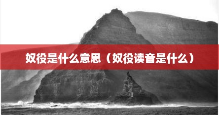 奴役是什么词性（奴役者是什么意思）