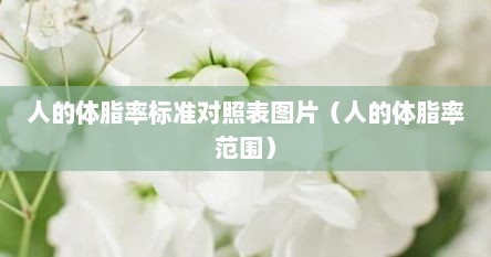 人的体脂率标准对照表图片（人的体脂率范围）