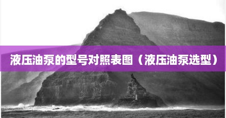 液压油泵的型号对照表图（液压油泵选型）