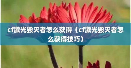 cf激光毁灭者有什么用（cf激光毁灭者是什么武器）