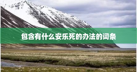 包含有什么安乐死的办法的词条