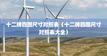 十二牌四图尺寸对照表（十二牌四图尺寸对照表大全）
