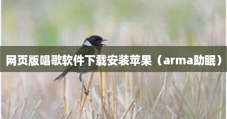 网页版唱歌软件下载安装苹果（arma助眠）