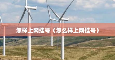 怎样上网挂号（怎么样上网挂号）