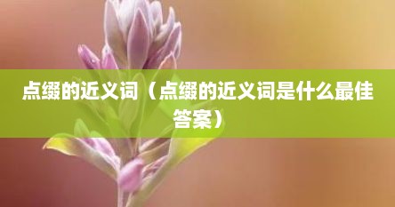 点缀的近义词（点缀的近义词是什么最佳答案）