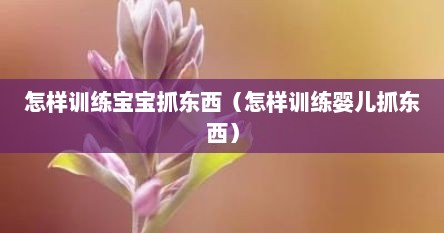 怎样训练宝宝抓东西（怎样训练婴儿抓东西）