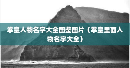 拳皇人物名称介绍（拳皇全部人物名字）