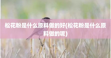 松花粉是什么原料做的好(松花粉是什么原料做的呢)