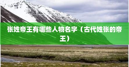 张姓帝王有哪些人物名字（古代姓张的帝王）
