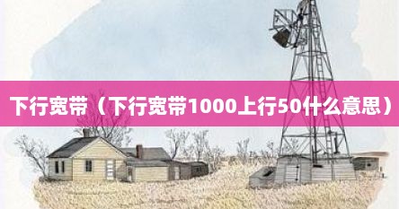 下行宽带（下行宽带1000上行50什么意思）