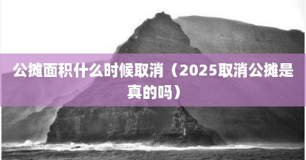 公摊面积什么时候取消（2025取消公摊是真的吗）