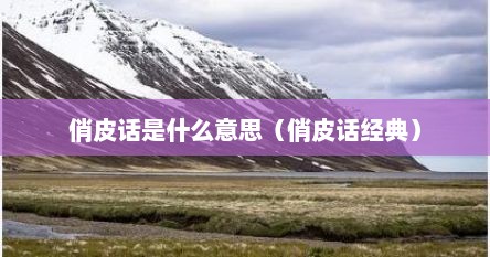 俏皮话是什么意思（俏皮话经典）