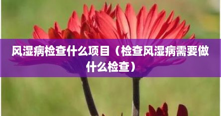 风湿病检查什么项目（检查风湿病需要做什么检查）
