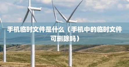 手机临时文件是什么（手机中的临时文件可删除吗）