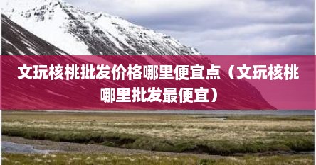 文玩核桃批发价格哪里便宜点（文玩核桃哪里批发最便宜）