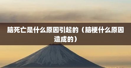 脑死亡是什么原因引起的（脑梗什么原因造成的）