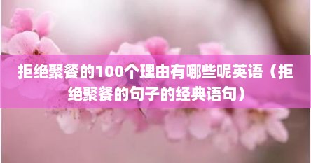 拒绝聚餐的100个理由有哪些呢英语（拒绝聚餐的句子的经典语句）