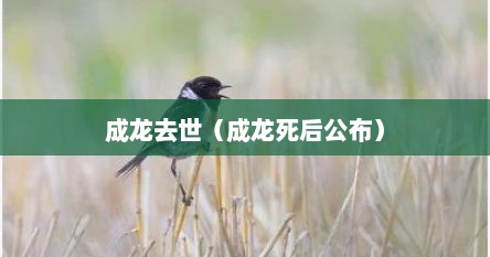 成龙去世（成龙死后公布）