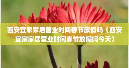 西安宜家家居营业时间春节放假吗（西安宜家家居营业时间春节放假吗今天）