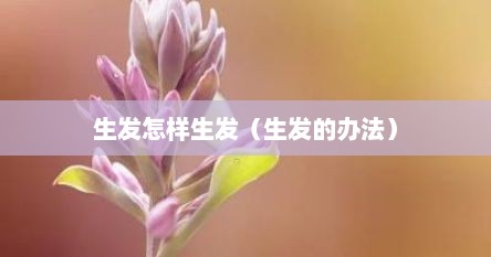 生发怎样生发（生发的办法）