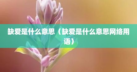 缺爱是什么意思（缺爱是什么意思网络用语）