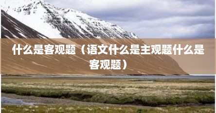 什么是客观题（语文什么是主观题什么是客观题）