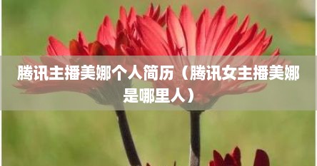 腾讯主播美娜个人简历（腾讯女主播美娜是哪里人）