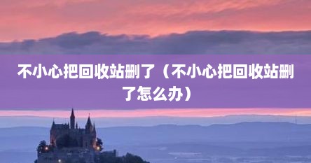 不小心把回收站删了（不小心把回收站删了怎么办）