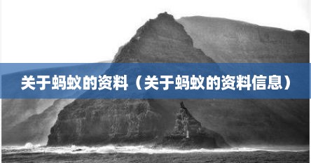 关于蚂蚁的资料（关于蚂蚁的资料信息）
