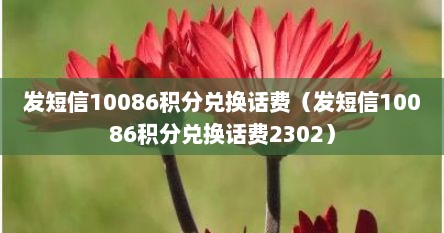 发短信10086积分兑换话费（发短信10086积分兑换话费2302）
