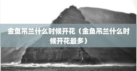 金鱼吊兰什么时候开花（金鱼吊兰什么时候开花最多）