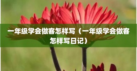 一年级学会做客怎样写（一年级学会做客怎样写日记）