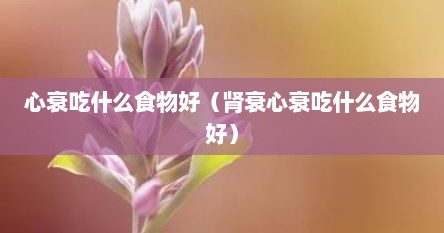 心衰吃什么食物好（肾衰心衰吃什么食物好）