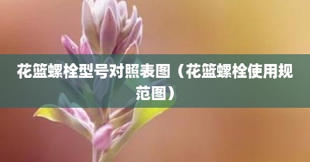 花篮螺栓型号对照表图（花篮螺栓使用规范图）