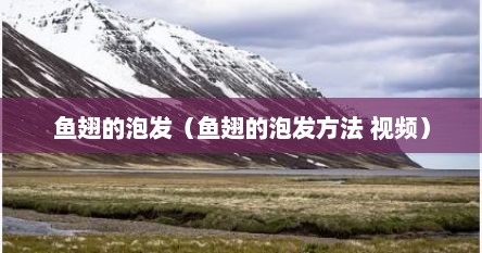 鱼翅的泡发（鱼翅的泡发方法 视频）