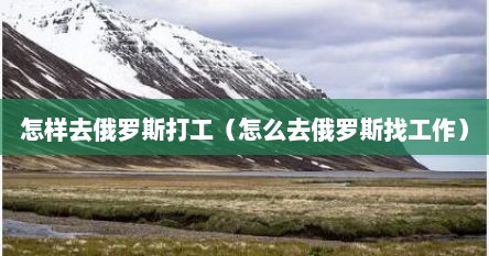 怎样去俄罗斯打工（怎么去俄罗斯找工作）