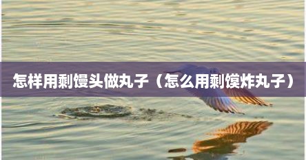 怎样用剩馒头做丸子(怎么用剩馍炸丸子)