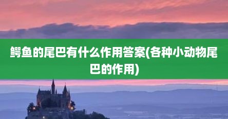 鳄鱼的尾巴有什么作用答案(各种小动物尾巴的作用)
