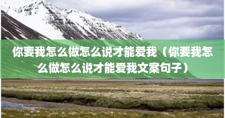 你要我怎么做怎么说才能爱我（你要我怎么做怎么说才能爱我文案句子）