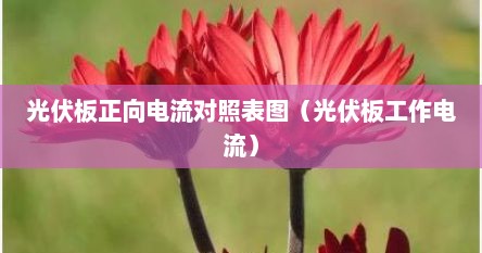光伏板正向电流对照表图（光伏板工作电流）