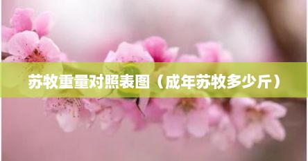苏牧重量对照表图（成年苏牧多少斤）
