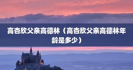 高杏欣父亲高德林（高杏欣父亲高德林年龄是多少）